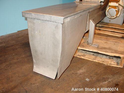 Used Vanmark Potato Feeder. (2) Approximate 3 1/2" diameter x 42" long side-by-side 316 stainless steel screws. Top feed with hopper, end bottom outlet. Driven by a 1 hp, 3/60/330/575 volt, 1700 rpm ...