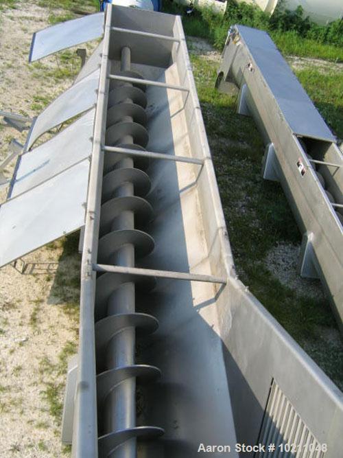 Used-24" Diameter X 20’6" Long Wolfking Inclined Stainless Steel Screw Conveyor, Type 2140, Food Grade. 3/8" flighting space...