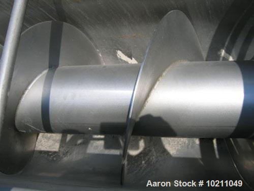Used 15" Diameter X 13’-6" Long Wolfking Inclined Stainless Steel Food Grade Screw Conveyor, Type 2170. 7.5 hp motor equipped with gear reducer, chain drive, guard and emergency disconnect switch. Dr...
