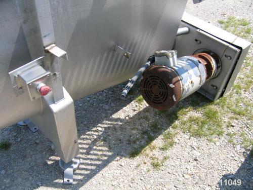 Used 15" Diameter X 13’-6" Long Wolfking Inclined Stainless Steel Food Grade Screw Conveyor, Type 2170. 7.5 hp motor equipped with gear reducer, chain drive, guard and emergency disconnect switch. Dr...