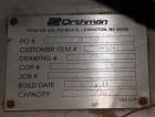 Unused- Orthman Screw Conveyor, 316 Stainless Steel. Approximate 12” diameter x 273” long screw, 6” pitch. Maximum capacity 40 cubic feet per hour at 50 pounds a cubic foot material density. Driven b...