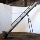 Used Incline Screw Conveyor, 304 Stainless Steel.
