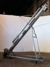 Used Incline Screw Conveyor, 304 Stainless Steel.