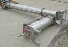 Unused-USED: Screw Conveyor, 304 stainless steel, 2 section horizontal with a vertical riser.  Horizontal section 9