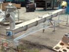 Used- KWS Screw Conveyor, model 6X17-3-1/4, 304 stainless steel, horizontal. 6