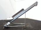 Used Mepaco Inclined Screw Conveyor, 304 Stainless Steel. Approximate 6-1/2
