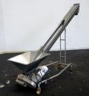 Used- Mepaco Inclined Screw Conveyor, 304 Stainless Steel. Approximate 6-1/2