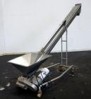 Used Mepaco Inclined Screw Conveyor, 304 Stainless Steel. Approximate 6-1/2