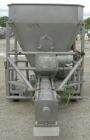 Used Screw Conveyor/Feeder, 304 stainless steel. 10'' diameter x 111'' long x approximate 4'' pitch. Driven by a 5 hp, 3/60/230/460 volt, 1730 rpm gearmotor, ratio 38.4 to 1. Top mounted feed hopper ...