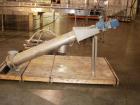Used Inclined Screw Conveyor, Stainless Steel. Approximately 6