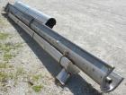 Used Conveying Engineering Screw Conveyor, 304 Stainless Steel. 9'' Diameter x 360'' long x 4-1/2'' pitch screw, (2) sections (1) 240'' long, (1) 120'' long. Trough 10'' wide x 12'' deep with top coo...