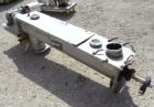 Used Conveying Engineering Screw Conveyor, 304 Stainless Steel. 9'' Diameter x 60'' long x 5'' pitch screw, 10'' wide x 10'' deep trough with a 2 piece cover. 8'' End bottom outlet. Driven by a 1 hp,...