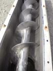 Used Conveying Engineering Screw Conveyor, 304 Stainless Steel. 9'' Diameter x 60'' long x 5'' pitch screw, 10'' wide x 10'' deep trough with a 2 piece cover. 8'' End bottom outlet. Driven by a 1 hp,...