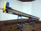 Used Ohio Inclined Screw Conveyor, 304 Stainless Steel. Approximate 12