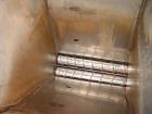 Used Vanmark Potato Feeder. (2) Approximate 3 1/2'' diameter x 42'' long side-by-side 316 stainless steel screws. Top feed with hopper, end bottom outlet. Driven by a 1 hp, 3/60/330/575 volt, 1700 rp...