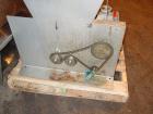 Used Vanmark Potato Feeder. (2) Approximate 3 1/2'' diameter x 42'' long side-by-side 316 stainless steel screws. Top feed with hopper, end bottom outlet. Driven by a 1 hp, 3/60/330/575 volt, 1700 rp...