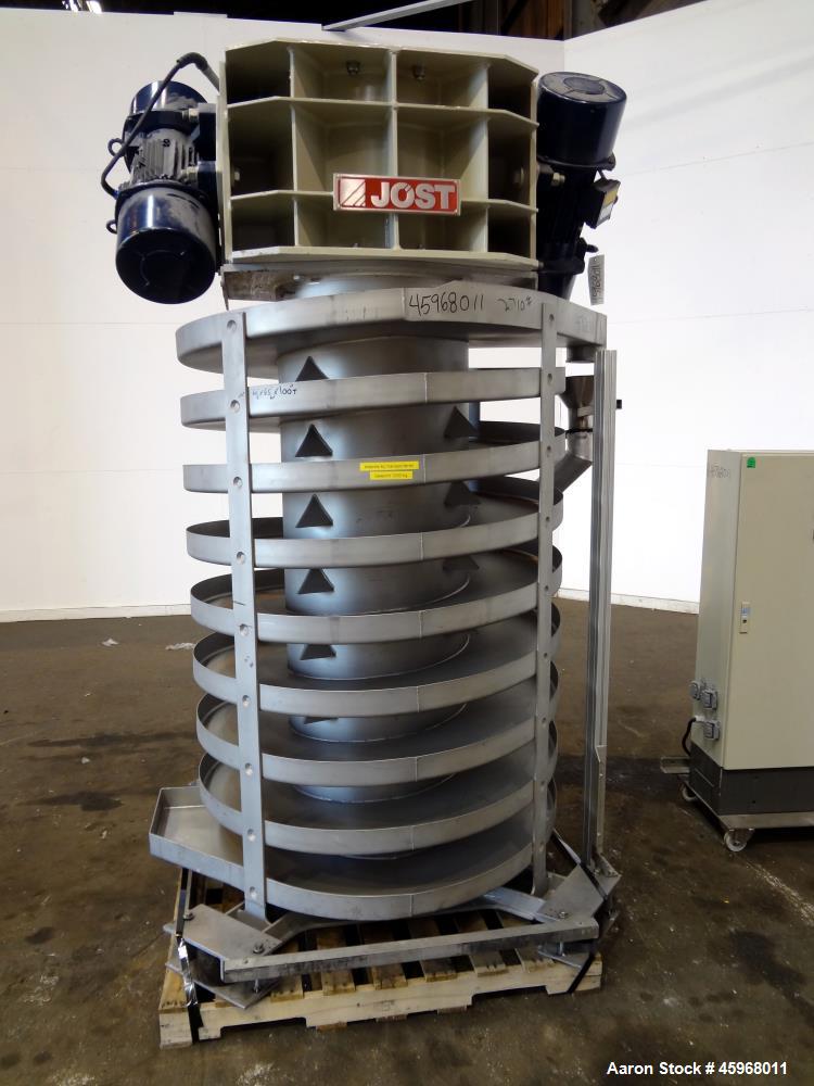 Used Jost Spiral Cooling Conveyor, Type WUF 600/1200, 304 Stainless Steel