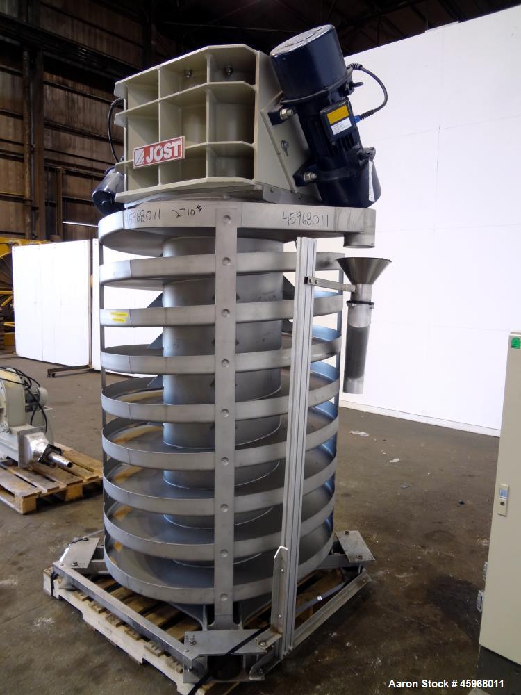 Used Jost Spiral Cooling Conveyor, Type WUF 600/1200, 304 Stainless Steel