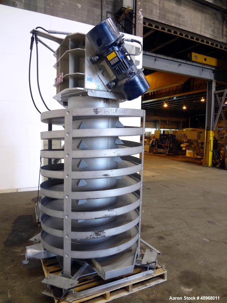 Used Jost Spiral Cooling Conveyor, Type WUF 600/1200, 304 Stainless Steel