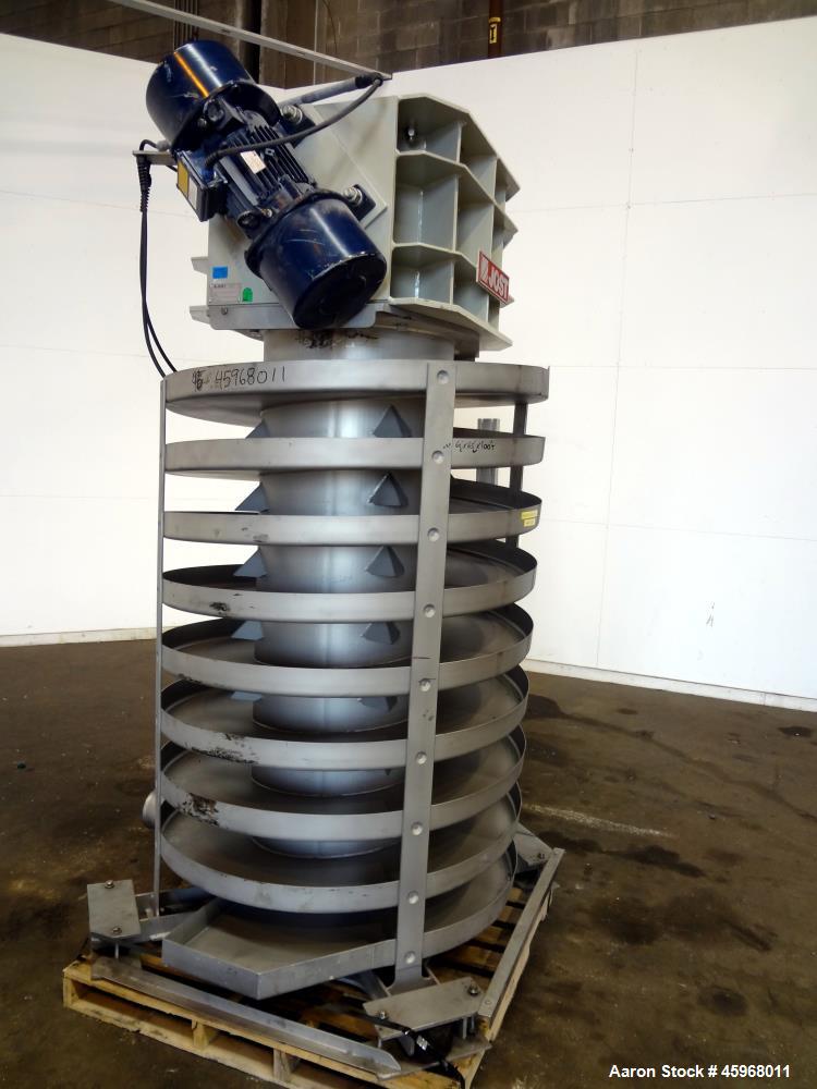 Used Jost Spiral Cooling Conveyor, Type WUF 600/1200, 304 Stainless Steel