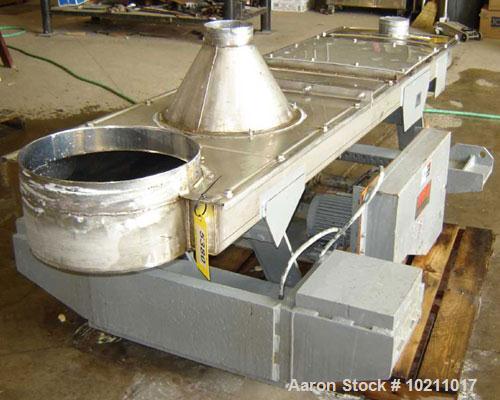 Used 24" Wide x 8'3" Long x 6" High Stainless Carrier Vibrating Conveyor, Model IM2460S9. 24" wide x 8'3" long x 6" deep tray. All stainless steel. Stroke 13/16", rpm 442, date of manufacture 7/14/98...