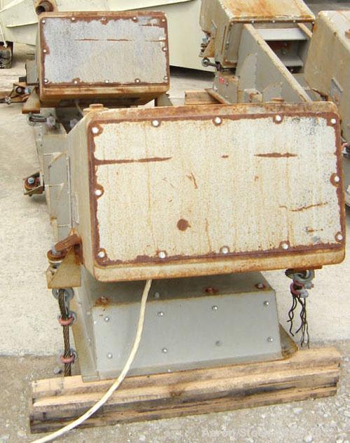 Used 24" Wide x 14’ Long Eriez Electro-Magnetic vibrating feeder. Vibrating feeder / conveyor has two Eriez electro-magnetic drives. Model 98B, 460 volt, 60 hz, 17.5 amps per drive. Unit is reported ...