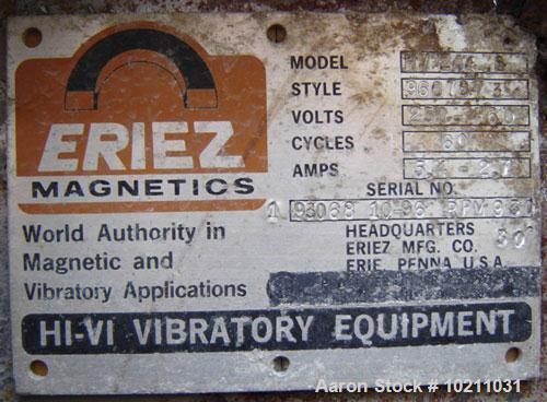 Used-24" Wide x 51" Long Eriez Electro-Mechanical Vibrating Feeder, Model HV244.8, Style 9607873. 230/460 volt, 60 hz, 5.4/2...
