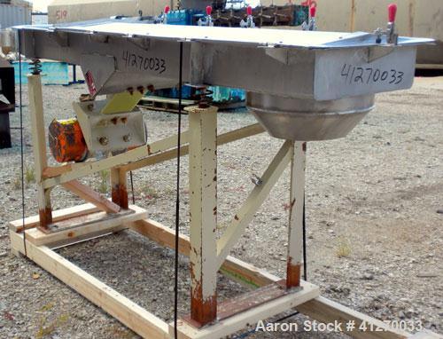 Used General Kinematics Para-Mount II Vibratory Feeder, Model B-616X6, 304 Stainless Steel. 16’’ wide x 72’’ long x 5’’ deep pan. Driven by a (0.36) hp, 3/60/230/460 volt, 1200 rpm motor. 9’’ end bot...