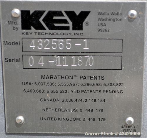 Used Stainless Steel Key Technology Marathon Distribution Vibratory Conveyor