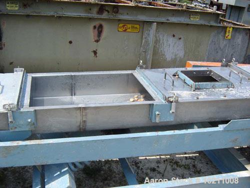Used-24" Wide x 29" Long Stainless Steel Covered Vibrating Incline Conveyor, model VC-24SD-31B, manufactured by Professional...