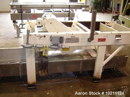 Used-24" X 10' Vibe-O-Vey Stainless Vibrating Conveyor. 9" Deep pan.  Size 24 X 10, model VC-1659. 445 rpm. Overhead suspend...