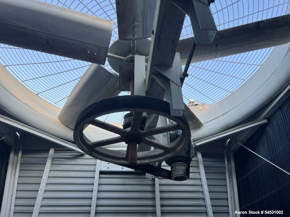 Used BAC Baltimore AirCoil 3000 Series Cooling Tower, Model 33620-2TR. 3,600 USGPM of water from 95 degrees F to 85 degrees F entering air wet bulb temperature and 6.45 psi fluid pressure drop. Fan d...