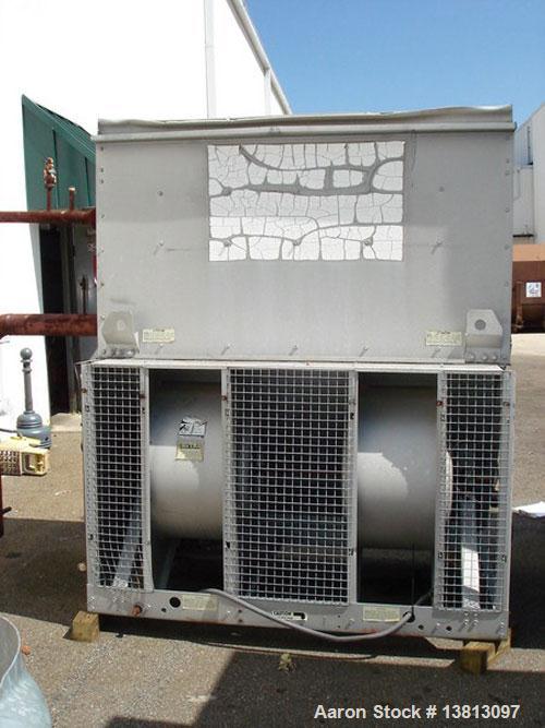 Used BAC Evaporative Condenser Cooling Tower, 36.75 ton, model C1721G. 3/4 Hp, 3/60/208-230/460 Volt, 3450 RPM blower. R717 refrigerant.
