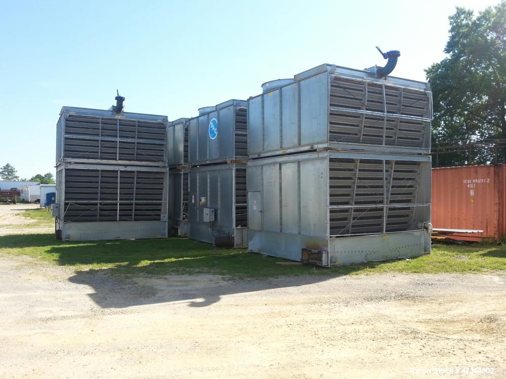 Used- BAC 2-Cell Cooling Tower, Model 15425-2. Galvanized Steel, built for 1,083 gpm per cell or 361 nominal tons so the hot...