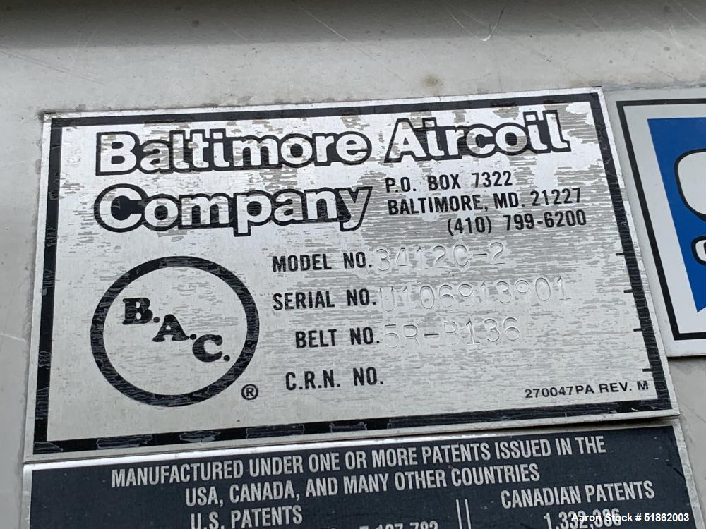 Used- Baltimore Aircoil Company 3000 Series Single Cell Cooling Tower