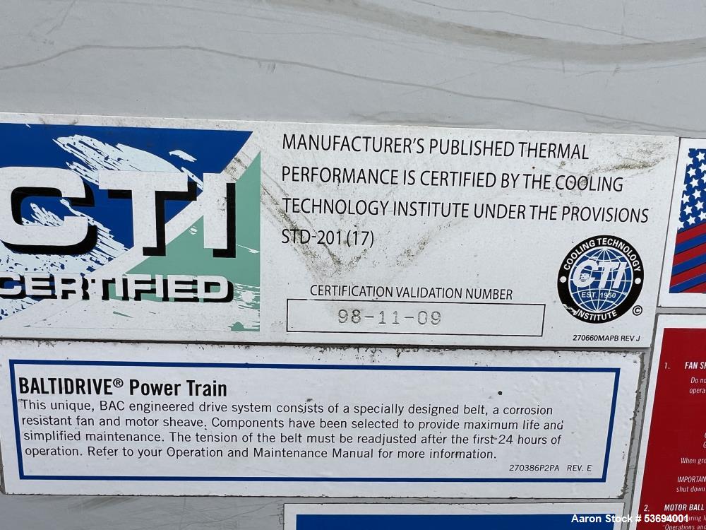 BAC Baltimore Air Coil Series 1500 Model S15E-1212-12KN-2/L Double Cell Cooling 