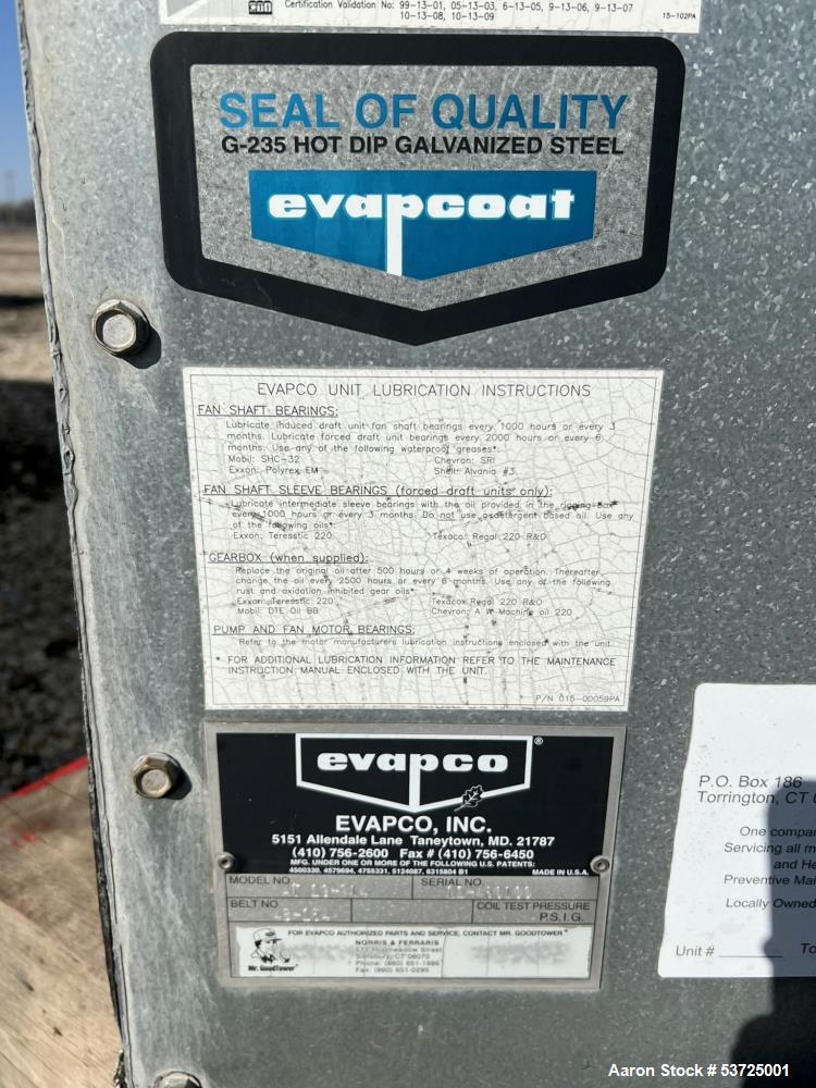 Used 279.7 Nominal Tons Evapco Model AT 19-214 AT Induced Draft Counterflow Cool