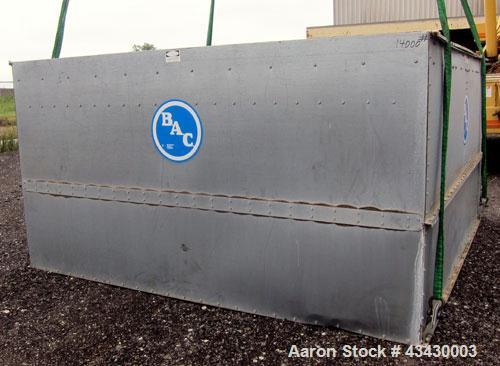 Used Baltimore Aircoil BAC Series V Evaporative Condenser, Nominal 541 Tons, Model VC2-541. Galvanized steel housing. Dual axial fan, each approximate 60" diameter, both driven by a 30hp, 3/60/208-23...