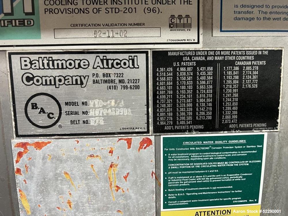 Used Baltimore Aircoil Company (BAC) Cooling Tower