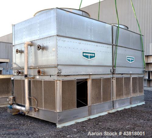Used Evapco Closed Circuit Cooling Tower, Model ATW 276C. Nominal capacity 1066 tons. Galvanized steel housing, 304 stainless steel basin. Unit designed to cool 1600 gallons per minute from 95 degree...