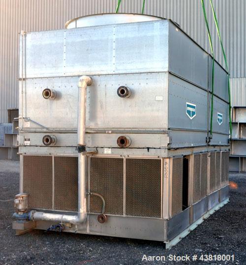 Used Evapco Closed Circuit Cooling Tower, Model ATW 276C. Nominal capacity 1066 tons. Galvanized steel housing, 304 stainless steel basin. Unit designed to cool 1600 gallons per minute from 95 degree...