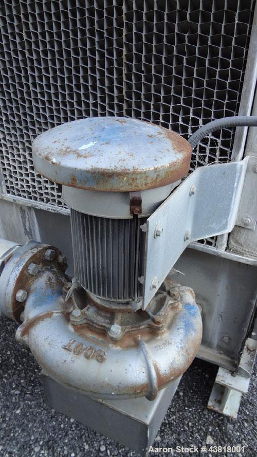 Used Evapco Closed Circuit Cooling Tower, Model ATW 276C. Nominal capacity 1066 tons. Galvanized steel housing, 304 stainless steel basin. Unit designed to cool 1600 gallons per minute from 95 degree...
