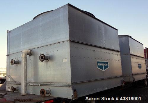 Used Evapco Closed Circuit Cooling Tower, Model ATW 276C. Nominal capacity 1066 tons. Galvanized steel housing, 304 stainless steel basin. Unit designed to cool 1600 gallons per minute from 95 degree...