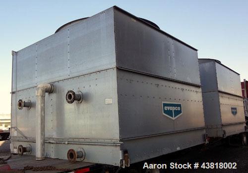 Used Evapco Closed Circuit Cooling Tower, Model ATW 276C. Nominal capacity 1066 tons. Galvanized steel housing, 304 stainless steel basin. Unit designed to cool 1600 gallons per minute from 95 degree...