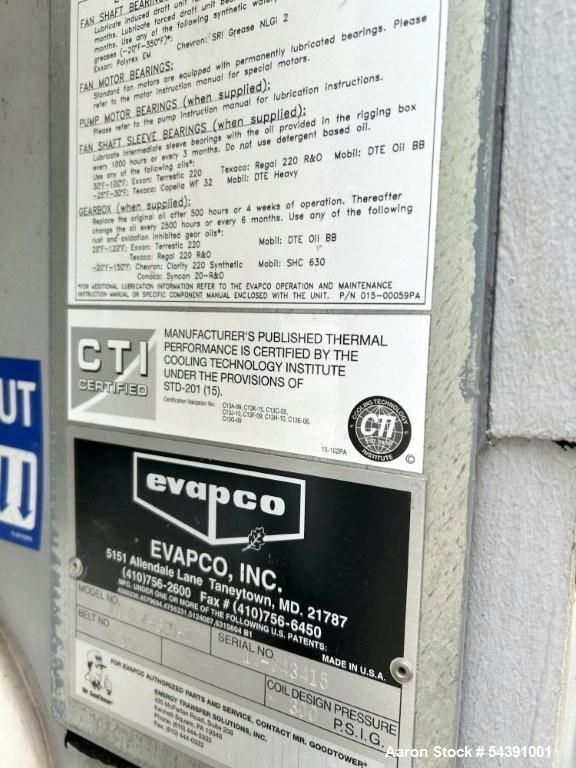 Used EVAPCO ATWB 4-3E9 Z Closed Circuit Cooling Tower – 42 Ton Process Fluid Cooler (2018)