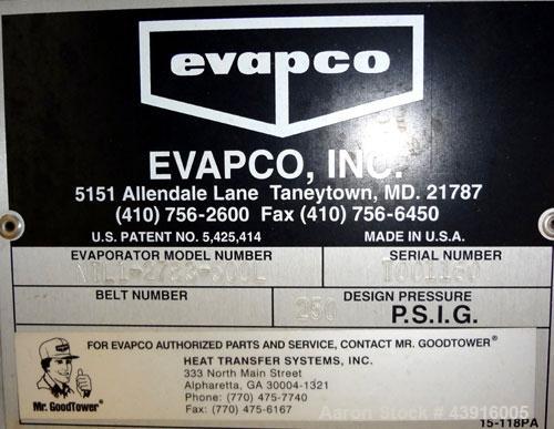 Used Evapco Series Industrial Evaporator, Model NTL1-2783-500L