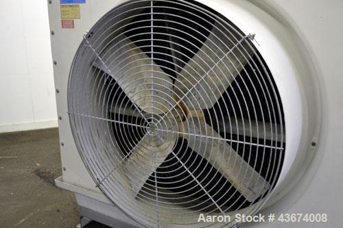 Used Marley Series 3800 Aquatower Single Cell Cooling Tower, Model 3842, Approximately 60 Nominal Tons. Fiberglass housing. Approximately 42” diameter fan, driven by an a 3hp, 3/60/230/460 volt, 1730...