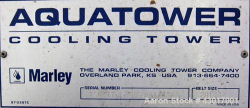 Used Marley Series 4800 Aquatower Single Cell Cooling Tower, Model 4862, Approximately 125 Nominal Tons. Galvanized steel housing. Designed to cool 750 gallons per minute. Approximately 52’’ diameter...