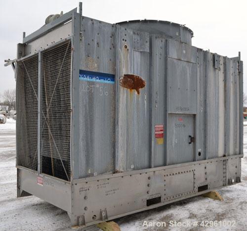Used Marley NC Series Single Cell Cooling Tower, 180 Ton, Model NC1021CM. Galvanized steel housing, stainless steel bottom pan. 72’’ Diameter fan, driven by a 10hp, 3/60/230/460 volt, 1735 rpm motor.