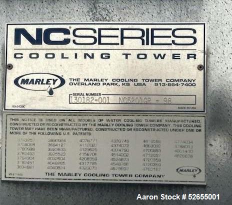 Used-Marley Cooling Tower, Model NC520,  Approximately 403 Ton capacity.  s/n NC520IGR-98.